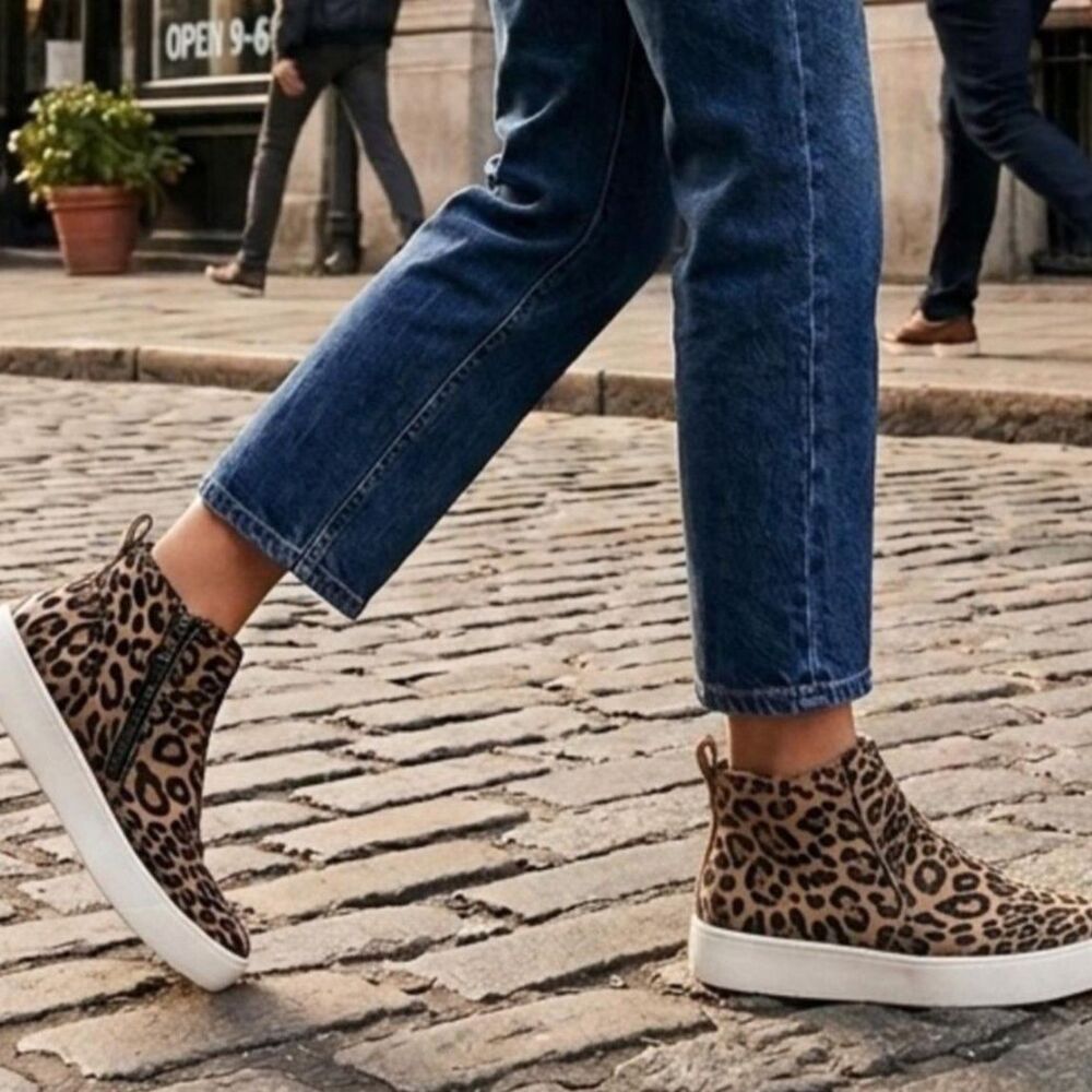 Naturalizer Leopard Print High Top Sneaker Women's Miranda Ankle/Bootie Size 6